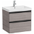 Meuble de salle de bains avec plan vasque et 2 tiroirs de 60 cm couleur chêne texturé Unik Domi Roca