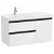 Mobile da bagno con lavabo a sinistra 100 cm di larghezza composto da 2 cassetti e 1 porta Bianco Lucido Unik Domi Roca