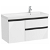 Mobile da bagno con lavabo a destra 100 cm di larghezza composto da 2 cassetti e 1 porta colore Bianco Lucido Unik Domi Roca