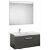 Conjunto de baño de 90 cm con lavabo izquierdo en acabado color gris antracita Pack Prisma Roca