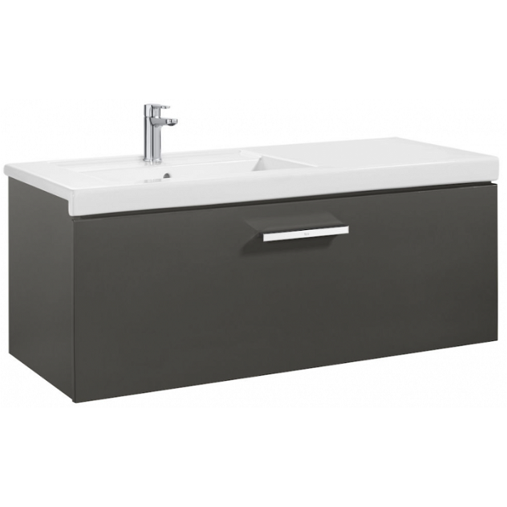 Mobile da bagno con lavabo a sinistra 110 cm di larghezza colore Grigio Unik Prisma Roca
