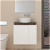 Mueble de baño con puerta y dos estantes laterales en color blanco y nogal Novo B10