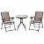 Conjunto de mesa y dos sillas de textilene y acero con un acabado en color marrón Outsunny