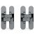 Pack of 2 concealed hinges made of zamak with grey plastic caps Emuca