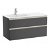 Mueble de baño de 100 cm con lavabo izquierdo color gris antracita Unik The Gap Roca