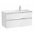 Mueble de baño de 100 cm de ancho con lavabo derecho en color blanco brillo Unik The Gap Roca