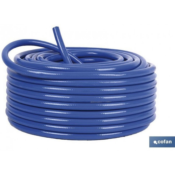 Tuyau flexible pour compresseur fabriqué en PVC de 50 mètres avec finition bleue Cofan
