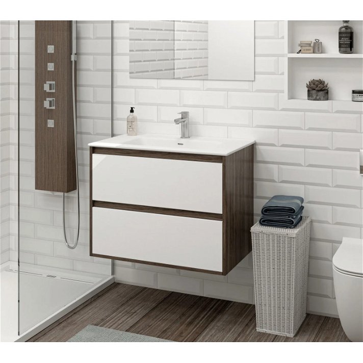 Mueble de baño con dos cajones sin lavabo y con encimera opcional Acris Baños 10