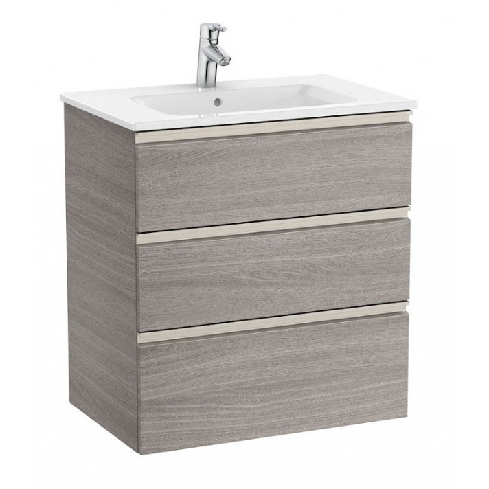 Mueble de baño de 70 cm de ancho con lavabo central en color roble Unik The Gap Roca