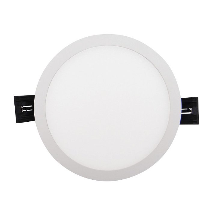 Placa LED circular blanca Slim Surface LIFUD marco de aluminio y cristal blanco Moonled