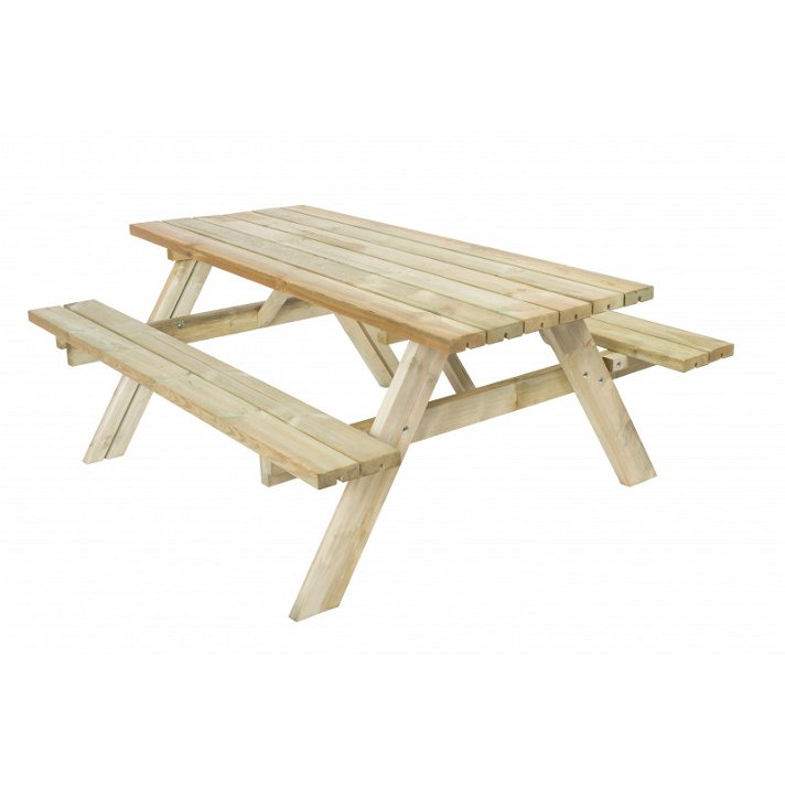 Mesa madeira picnic 200x154x74cm de bancos dobráveis - GARDIUN