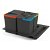 Set of 3 recycling bins of 15 and 7 litres made of plastic in anthracite colour Emuca