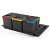 Recycling bins with 4 bins and base made of anthracite grey plastic Emuca