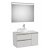 Mueble de baño con lavabo de 90 cm con espejo LED en color gris ártico Pack The Gap Roca