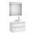 Mueble de baño con lavabo de 80 cm con espejo LED color blanco brillo Pack The Gap Roca