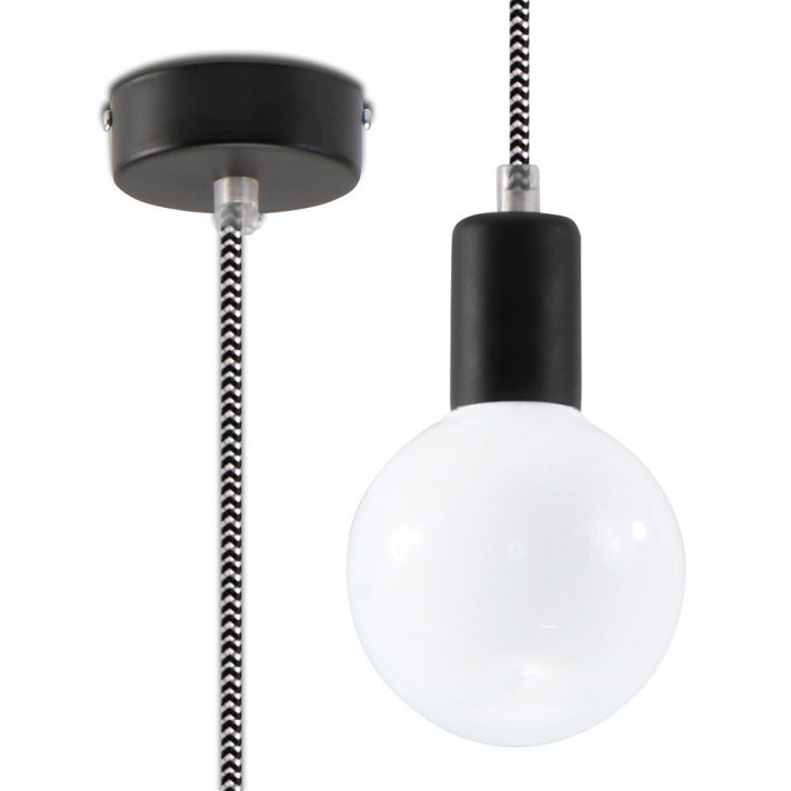 Lampe suspendue blanc et noir Edison Sollux