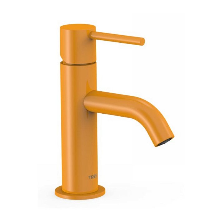 Robinet mitigeur de lavabo avec bec de 17 cm fabriqué en laiton avec finition de couleur ambre S Study TRES