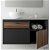 Mueble modular suspendido para baño fabricado en MDF con cajones y estantes Negro Hecco B10
