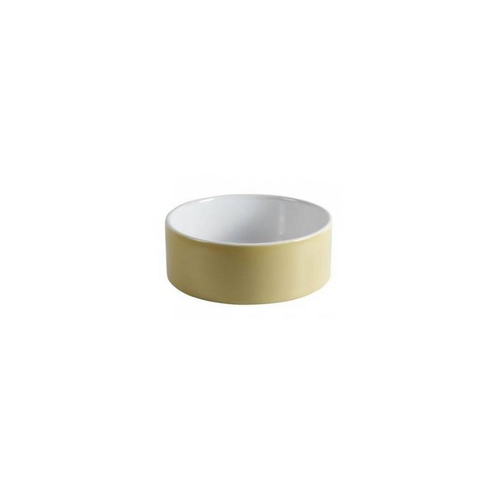Lavabo de diseño circular de 40 cm hecho en porcelana con acabado en color lima Round Unisan