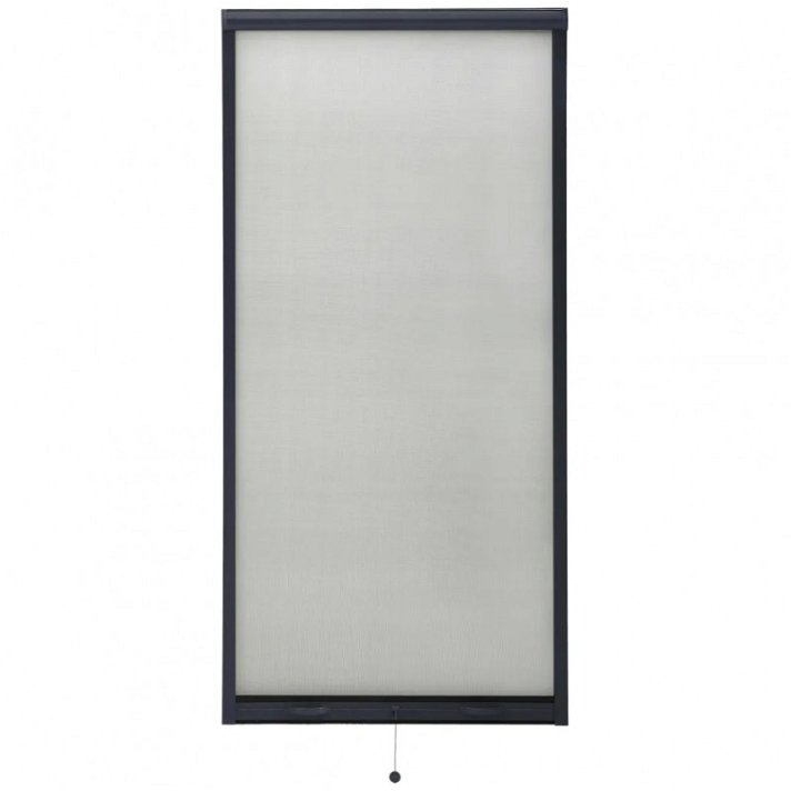 Mosquitera para ventanas enrollable con estructura de aluminio gris antracita Vida XL