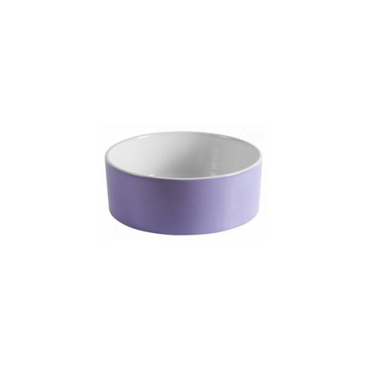 Lavatório de design circular de 40 cm fabricado em porcelana com acabamento cor Violeta Round Unisan