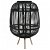 Soporte para velas con diseño romántico pie hecho de bambú y vidrio en color negro de 32x38 cm Vida XL