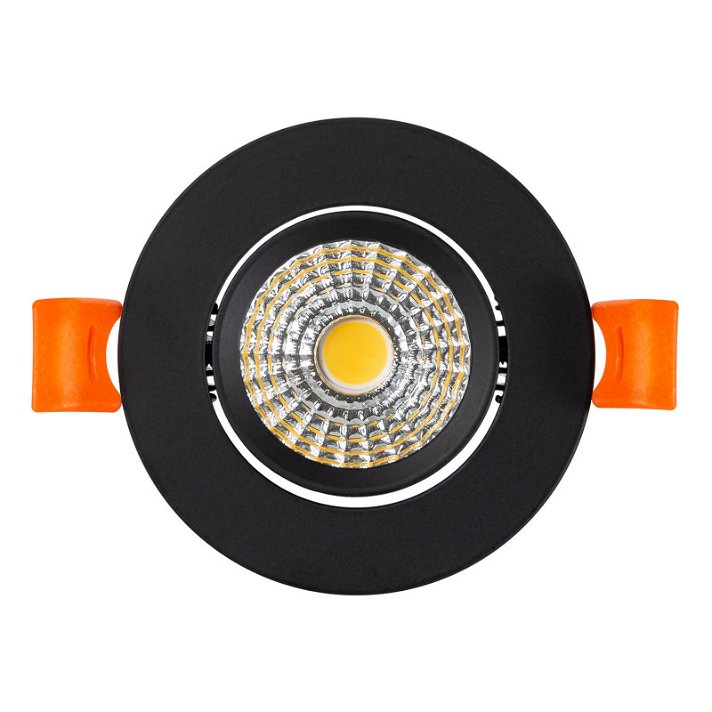 Foco LED fabricado em alumínio com design circular e direcionável 5W preto Moonled