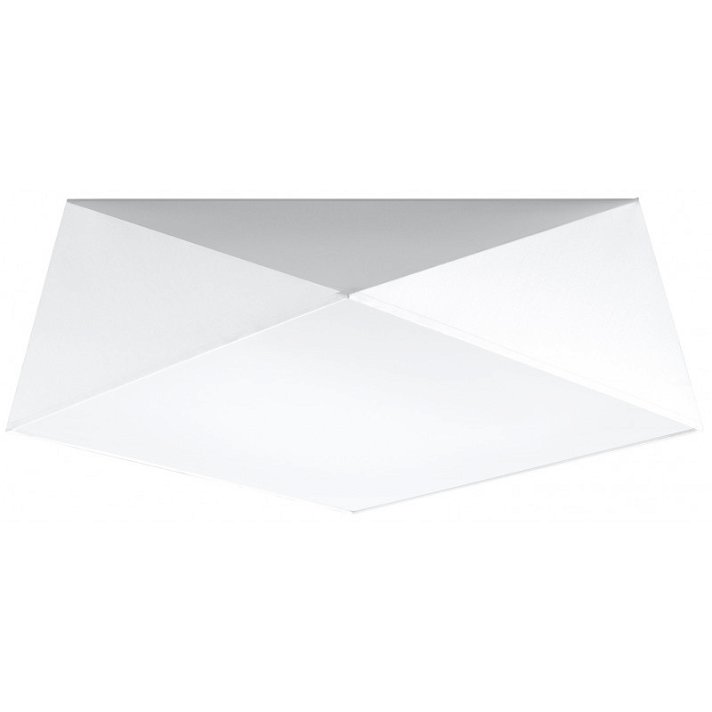 Aplique minimalista de techo fabricado en PVC resistente de color blanco Hexa 45 Sollux