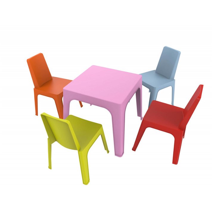 Lot pour enfants 1 table et 4 chaises pour extérieur de couleur multicolore 3 Juliette Resol