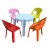 Lot pour enfants avec 1 table bleu ciel et 4 chaises finition multicolores 4 Rita Resol