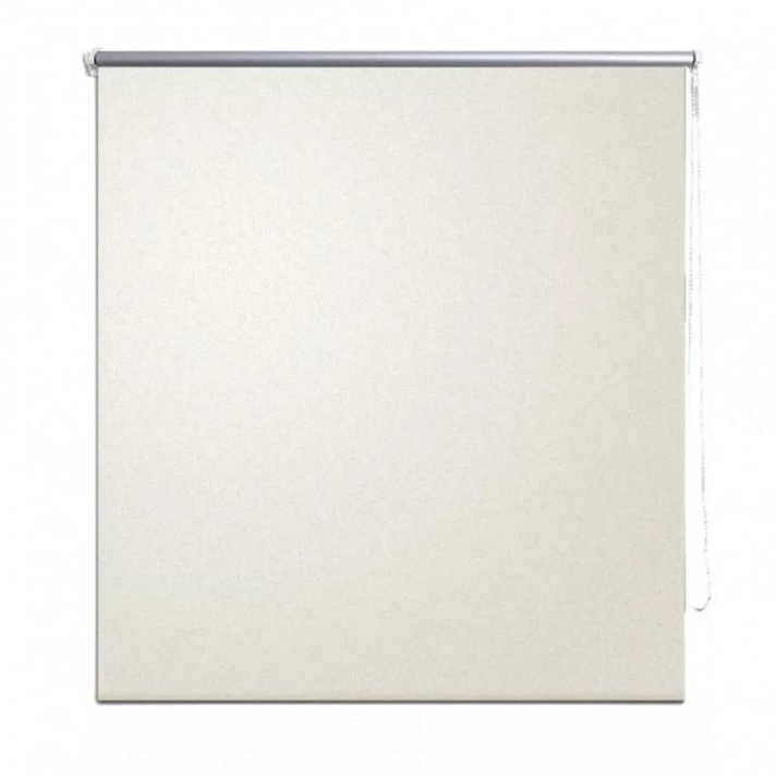 Roller blind made of polyester fabric with cream-coloured pull chain Vida XL