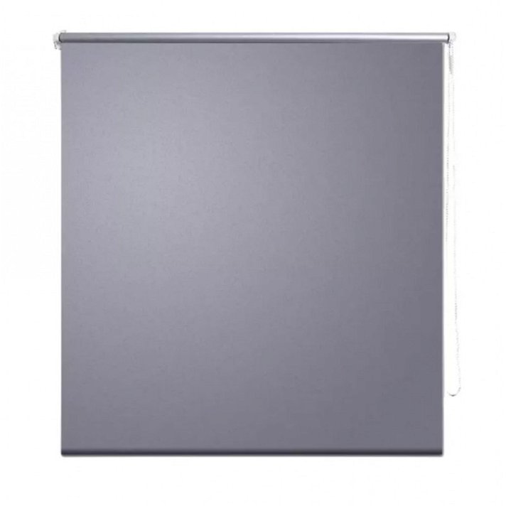 Estor para ventanas enrollable de color gris regulable fabricado en poliéster Vida XL