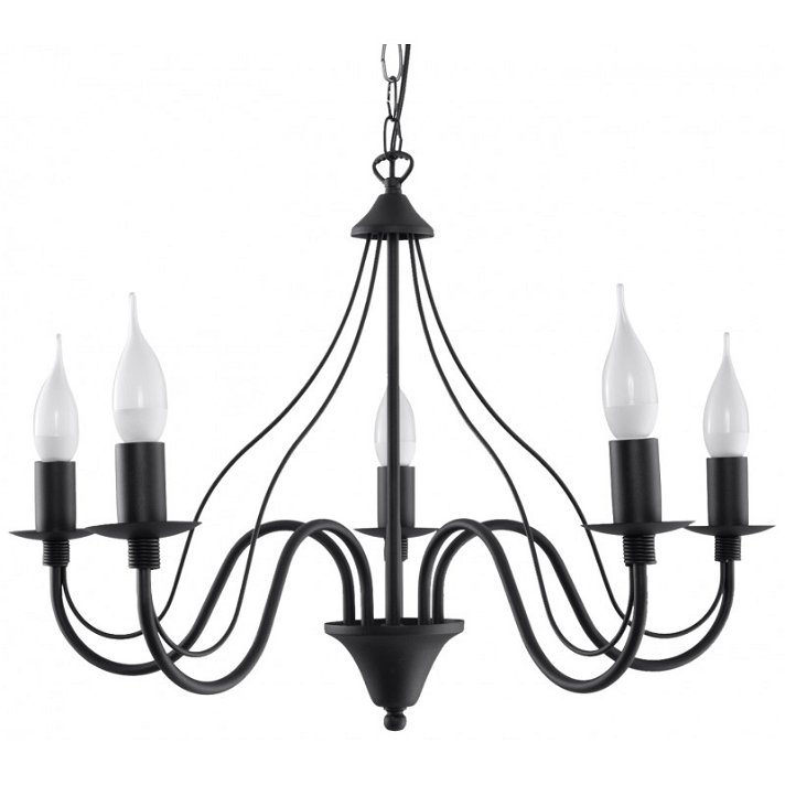 Sollux Minerwa 5 black chandelier