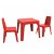 Lot pour enfants fabriqué en polypropylène avec 1 table et 2 chaises de couleur rouge Julieta Resol