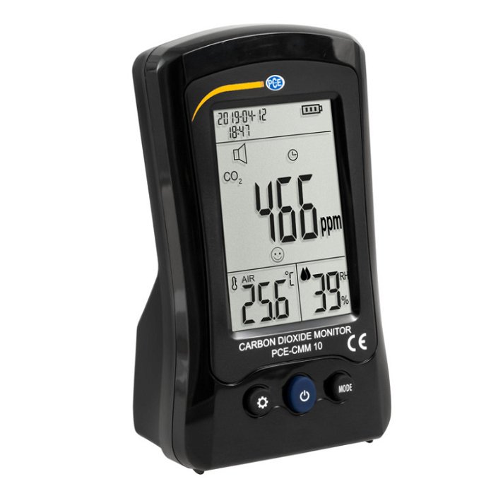 Medidor de CO2 con pantalla LCD y certificación de calibración opcional CMM 10 PCE Instruments