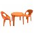 Set infantil de 1 mesa y 2 sillas elaborado con polipropileno color naranja Rita Resol