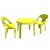 Lot pour enfants 1 table et 2 chaises pour extérieur de couleur citron vert Rita Resol