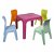 Set infantil apto para exterior con 1 mesa fucsia y 4 sillas multicolor 1 Jan Resol