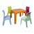 Set infantil apto para exterior con 1 mesa naranja y 4 sillas multicolor 3 Jan Resol