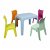 Conjunto infantil de 1 mesa y 4 sillas para exterior con acabado multicolor 5 Janfrog Resol