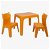 Set infantil de 1 mesa y 2 sillas apto para exterior elaborado de polipropileno color naranja Janfrog Resol