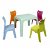 Set infantil apto uso exterior con 1 mesa aquamint y 4 sillas multicolor 2 Jancat Resol