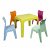 Lot pour enfants adapté aux extérieurs avec 1 table vert citron et 4 chaises multicolores 4 Jancat Resol