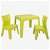 Set infantil de 1 mesa y 2 sillas apto para exterior elaborado de polipropileno verde lima Jancat Resol