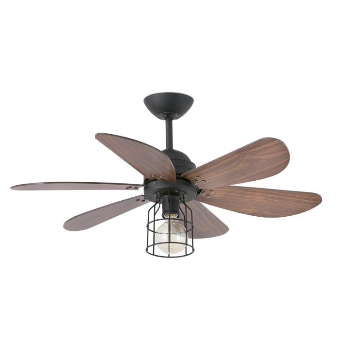Faro Chicago black ceiling fan with light