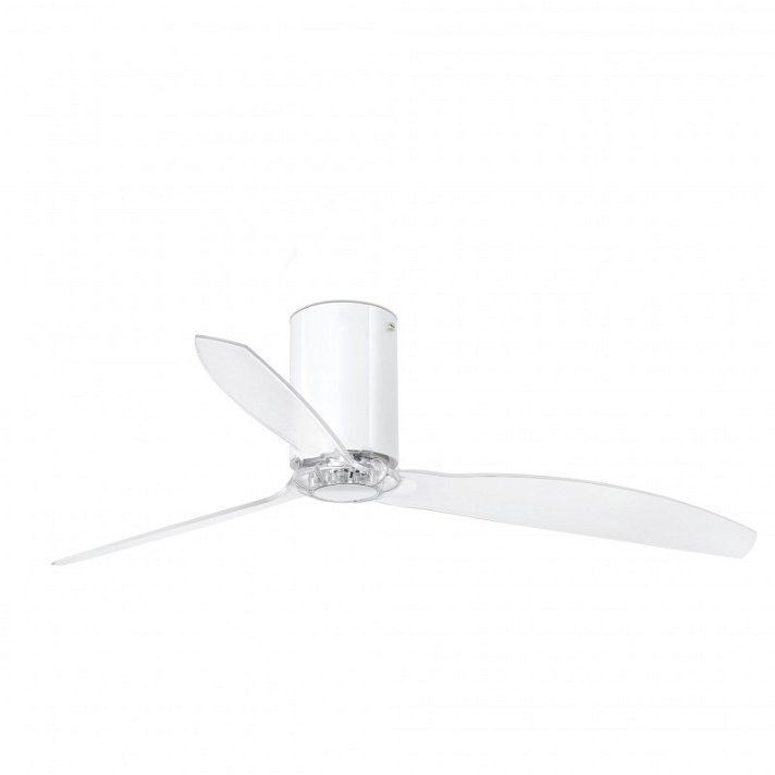 Ventilateur de plafond transparent de couleur blanche avec option Smart Mini Tube Fan Faro