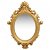 Espejo de pared ovalado con marco con diseño romántico de 56x76 cm en color dorado Vida XL