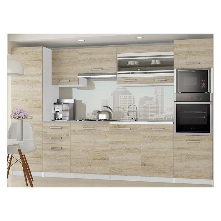 Tarraco Syntka Sonoma oak kitchen cabinet set 300cm