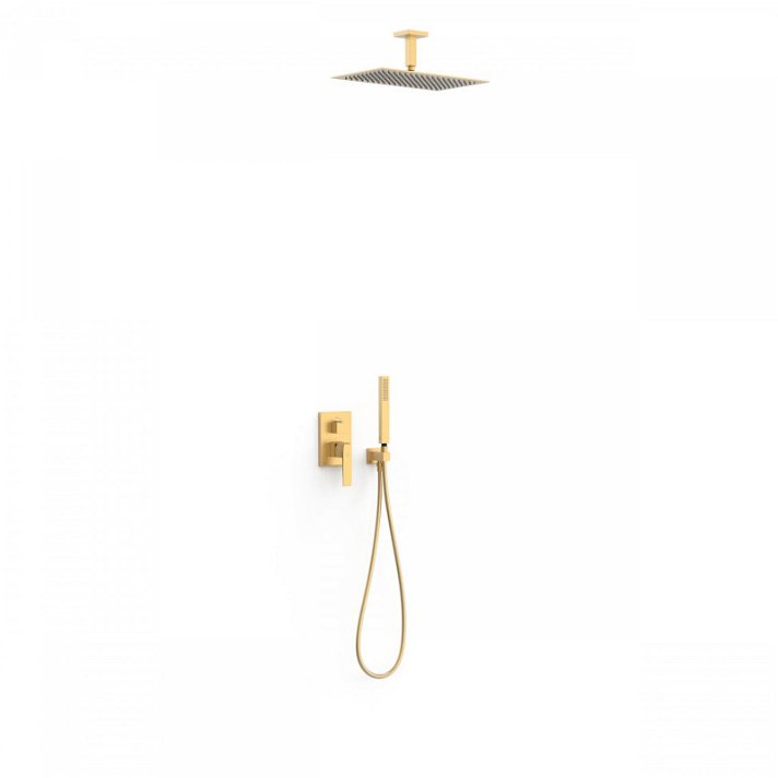 Set doccia con rubinetto monocomando in ottone con finitura oro opaco Slim Exclusive TRES