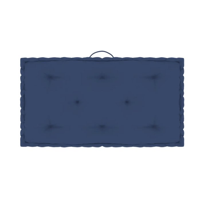 Cojín para mobiliario exterior de palets de algodón color azul marino 73x40 cm VidaXL